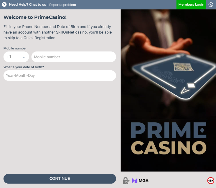 Prime Casino Login